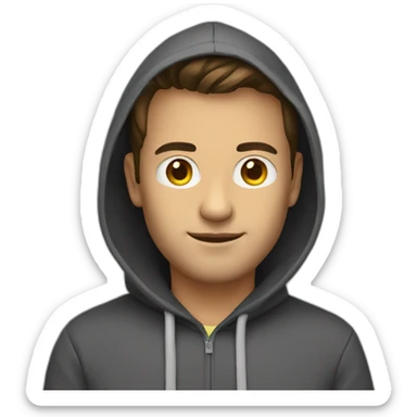 programmer with hoodie  sticker