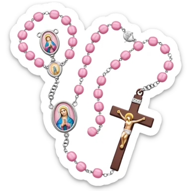 make catholic rosary with very girly pink tones. sticker