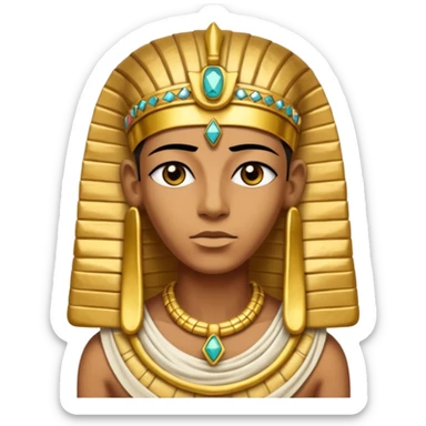 Mummy Pharaoh: Bandaged body with golden headdress and jeweled amulet.
 sticker