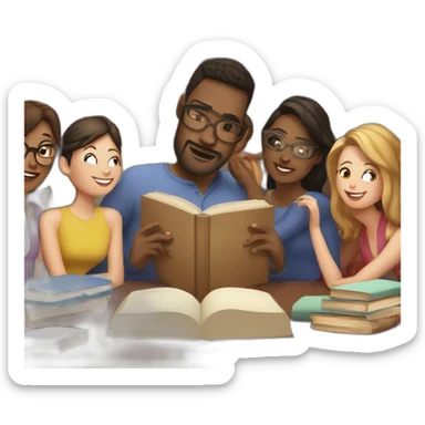 a book club group sticker