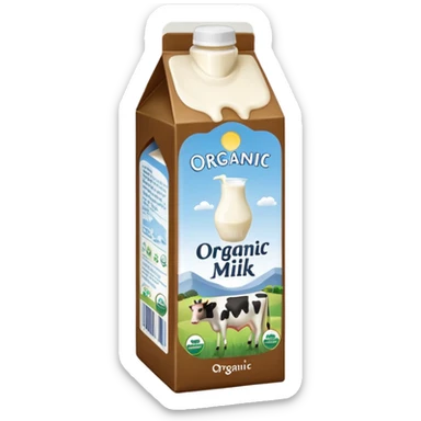 carton de leche de vaca ecologico sticker