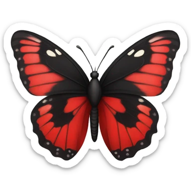 red and black butterfly sticker