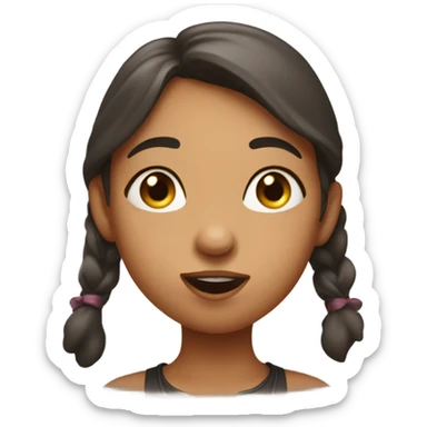 Brunt girl sending a kiss in the air sticker