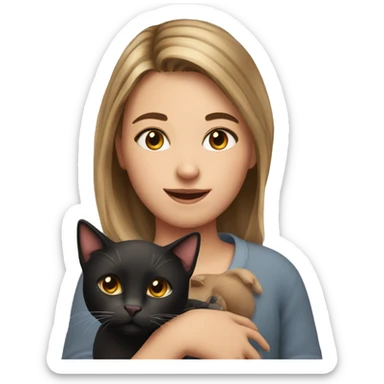 girl with cat sticker