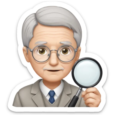 Elder + magnifier, Library Visitor. sticker