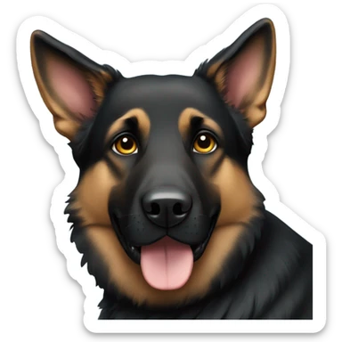 Black German shepherd dog sticker