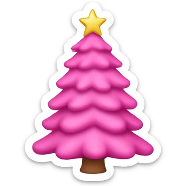 pink christmas tree sticker