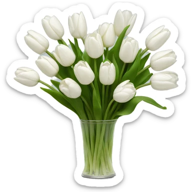 bouquet of white tulips sticker
