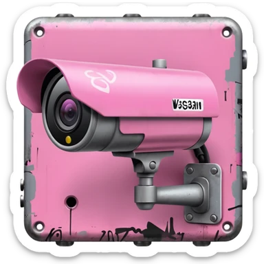 Security Camera pink with graffity sticker