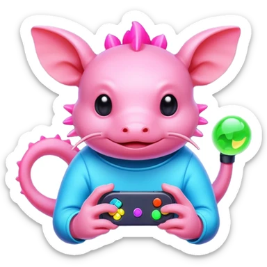 Axolotl gaming sticker