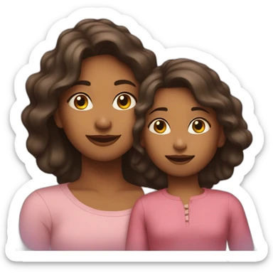 A snapshot of a mother and her young daughter. sticker
