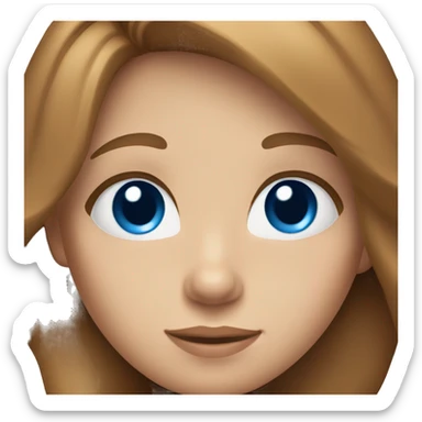 Girl with light brown chestnut hair and blue eyes  sticker