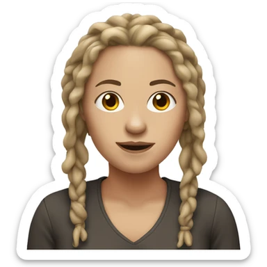 white woman with Dreadlocks, brown hair sticker