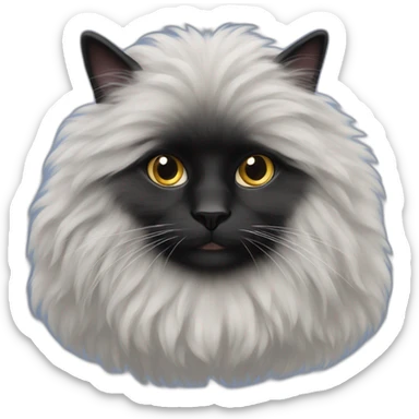 A full black angora cat sticker