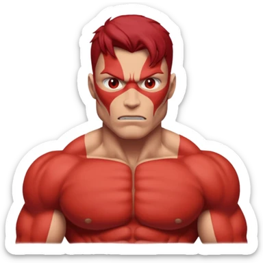 red mutant human sticker