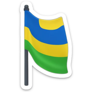 Una bandera de una franja en azul, una franja en amarillo y una franja en verde sticker