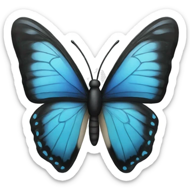 Blue and black butterfly sticker