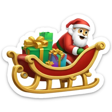 Santa Claus Sled with gifts sticker