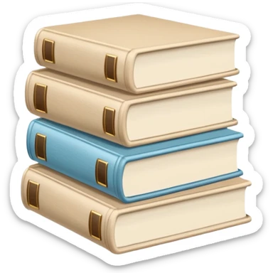 aesthetic book stack beige and light blue sticker
