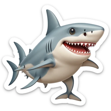 Shark wearing shoes and he has only 2 legs Italian brainrot tralalelo tralala sticker