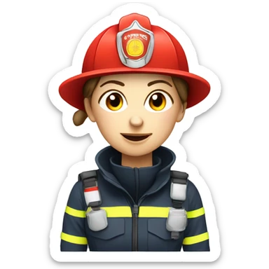 French firefighter female wearing breathing apparatus sticker