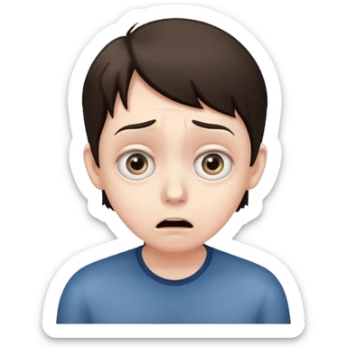 a frightened person sticker