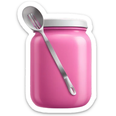 cooking utensils in a pink jar sticker