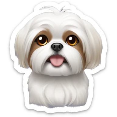 Happy Shih Tzu with orange ear, white rest and white hair near the eyes. sticker