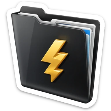 black folder flash file with a finances logo
 sticker