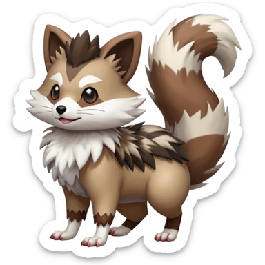  Zigzagoon-Furret-Rockruff-Hybrid (Full body) sticker
