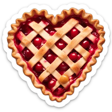 cherry pie heart shape sticker