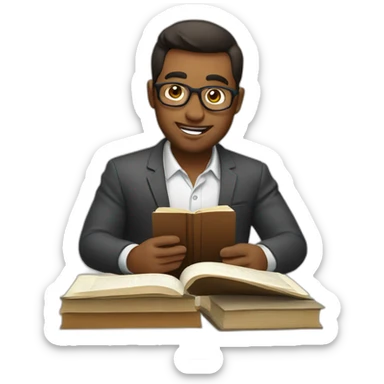 entrepreneur reading a book sticker