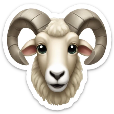 The ram had buttons on its eyes. sticker
