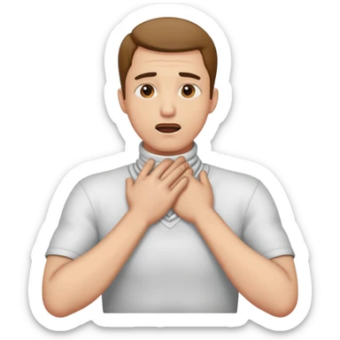 Man with hands oh his neck choking ￼ sticker