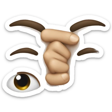 A close hand grabbing a nose with a bow on top sticker