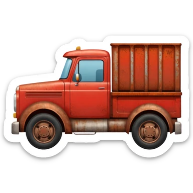 A red truck with a "TIR" plate sticker