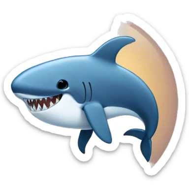 whale with shark teeth sticker