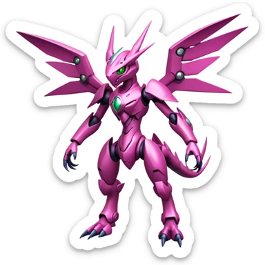  Cool Edgy Shiny Ethereal Legendary Digimon-Genesect-Palkia-hybrid full body sticker