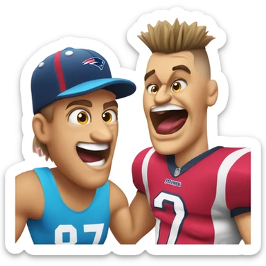 baby gronk talking to livy dunn in ohio with a grimace shake while watching skibidi toliet sticker