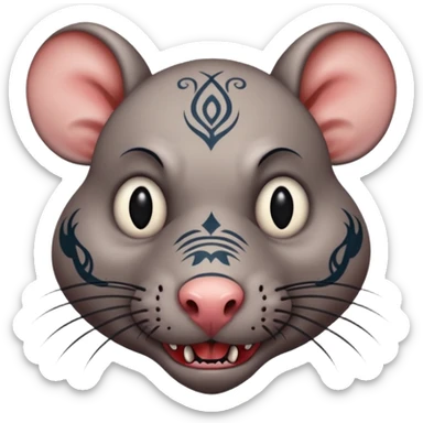 tattooed-scary-looking-rat-with-heavy-face-tattoes sticker