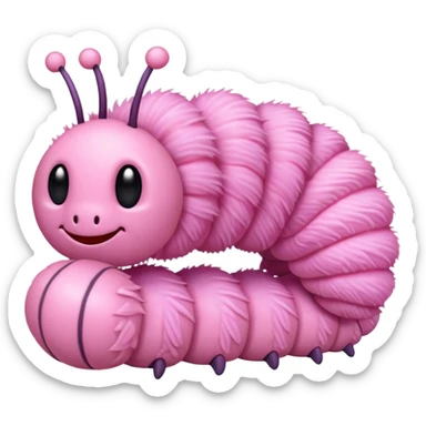 Pastel pink caterpillar sticker