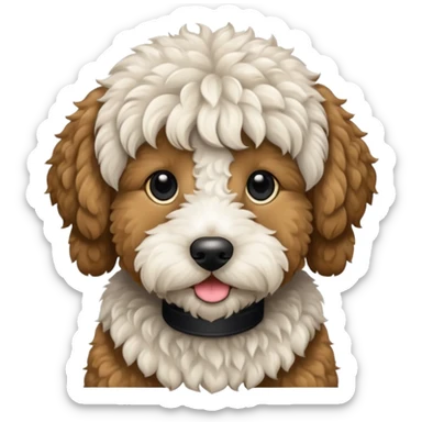 a white and black goldendoodle sticker