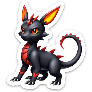 Shiny Badass Gothic Modern Futuristic Cute Guilmon-Umbreon-Salandit-hybrid sticker
