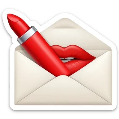 Love letter with lipstick  sticker