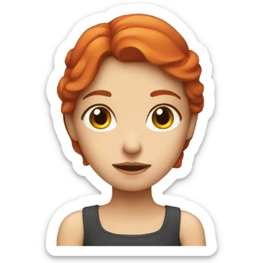 thoughtful girl with red hair sticker