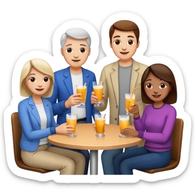 Millions of young people, adults and seniors in casual clothing at an afterwork meeting sticker