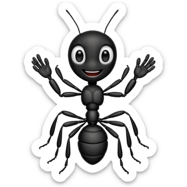 a cartoon ant waving sticker
