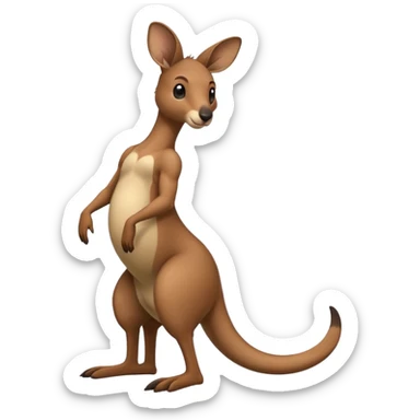 Kangaroo balancing on its tail sticker