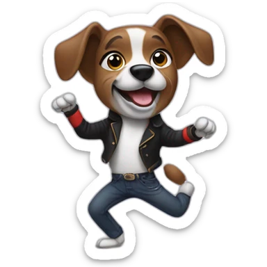 Dog dancing like a Michael Jackson sticker