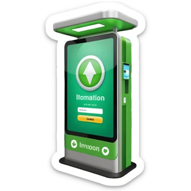 Digital Kiosk + green interface + public info, Street Advertisements. sticker